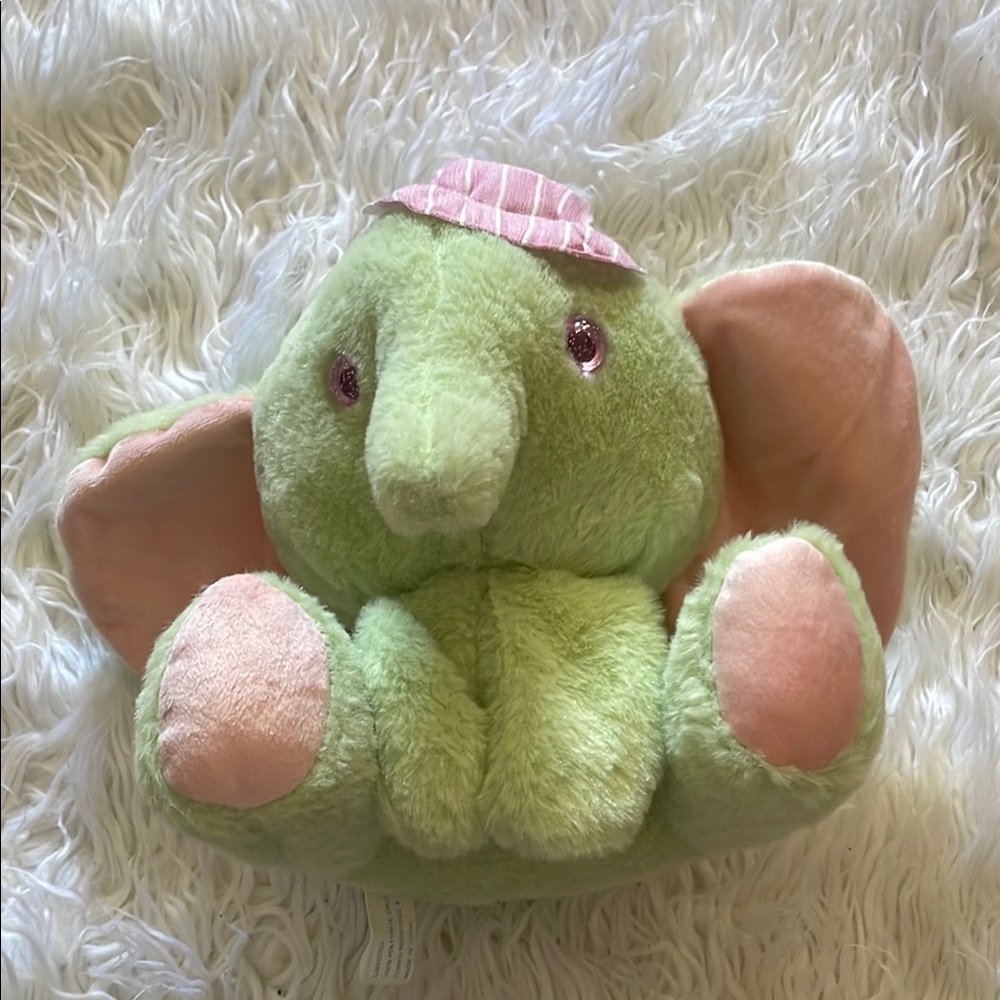 Green and Pink Elephant Plush Toy（like new)